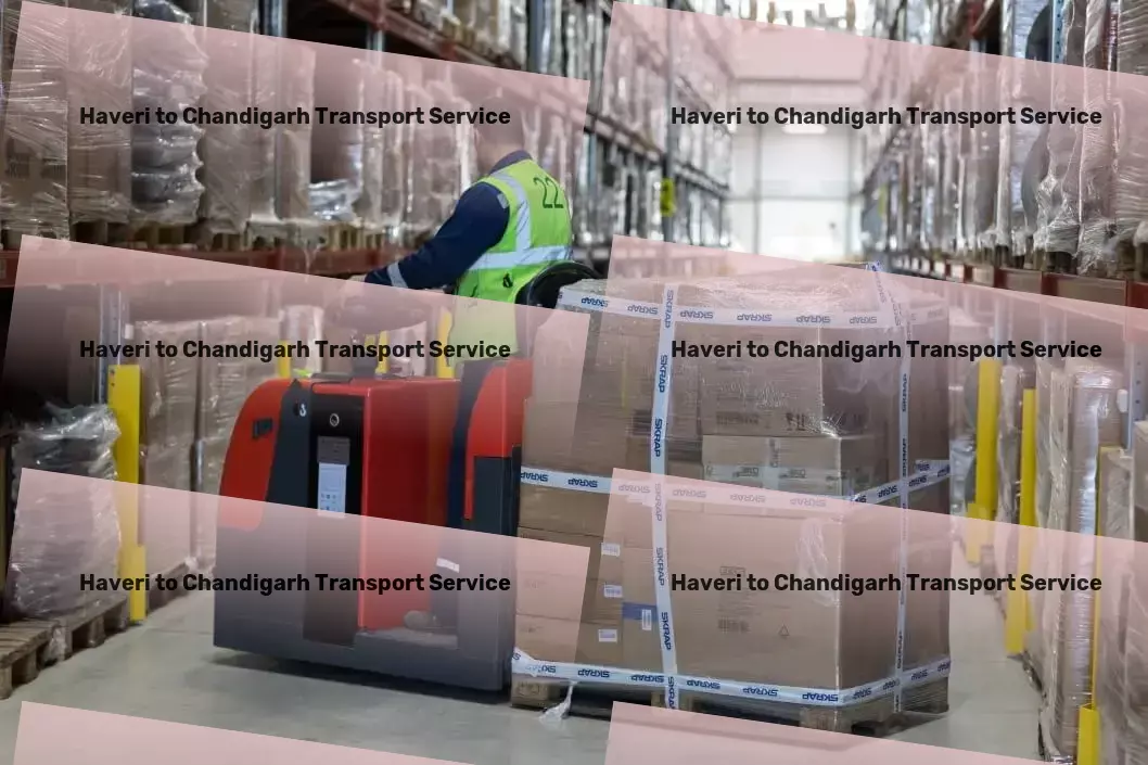 Haveri to Chandigarh Transport Express parcel shipment services