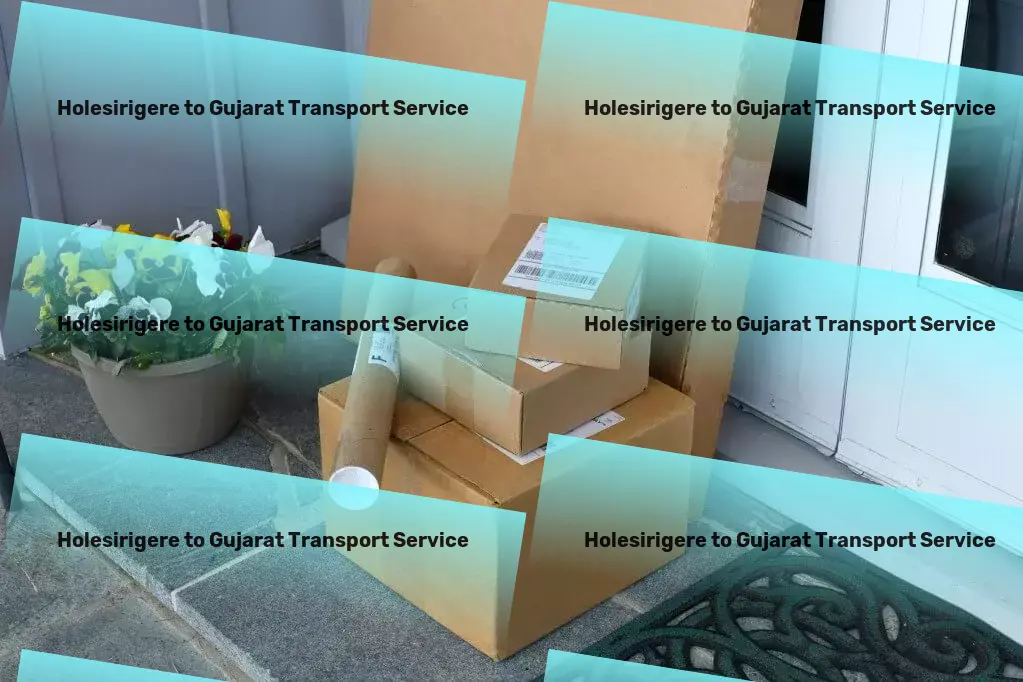 Holesirigere to Gujarat Transport Quick courier solutions